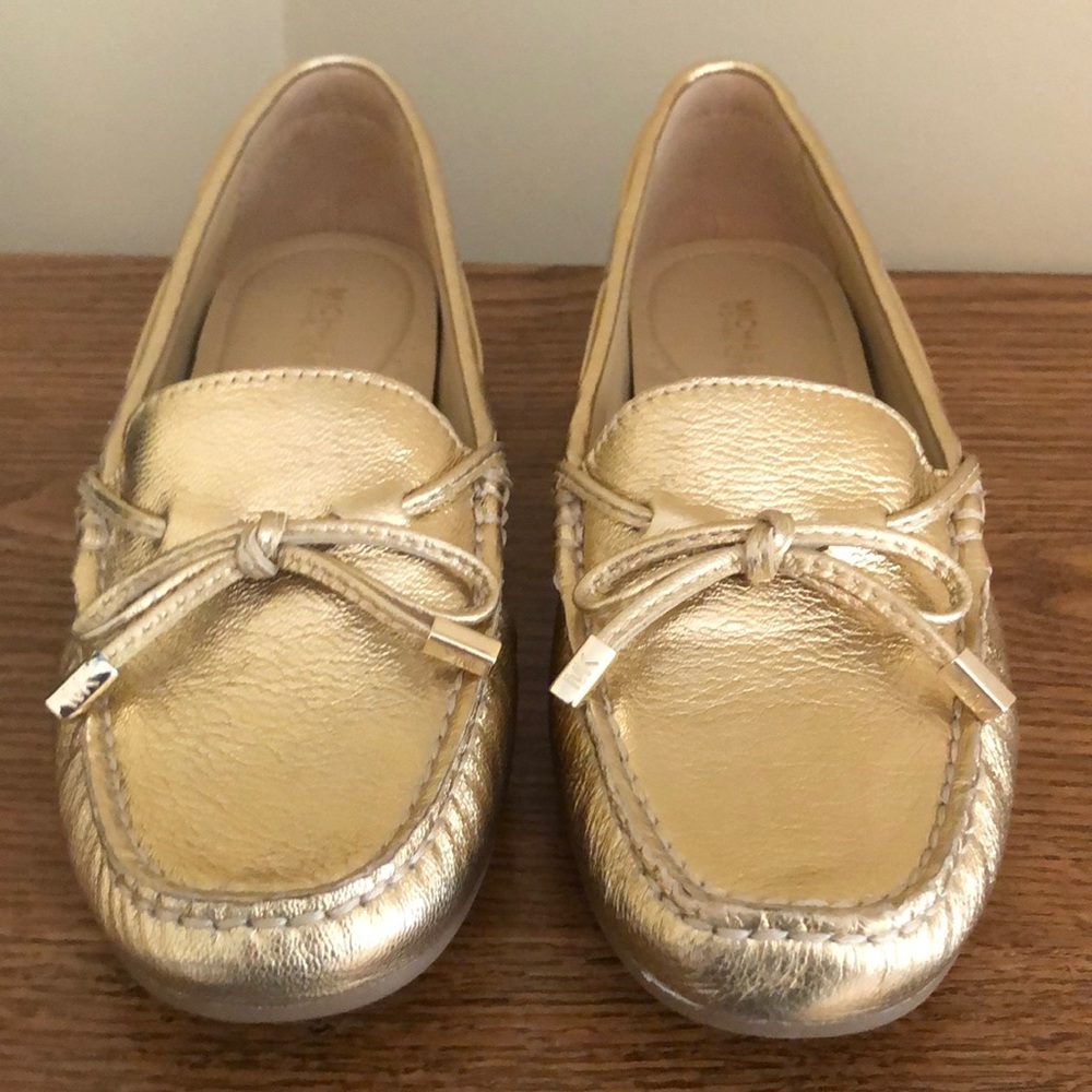 Michael Kors Gold Loafers - Picture 1 of 16